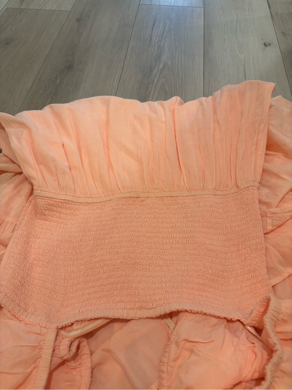 Free People Peach Tiered Maxi Dress with Puff Sleeves - Picture 13 of 13